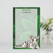 Weißes Tiger-CUB-Briefpapier Briefpapier (Stehend Vorderseite)