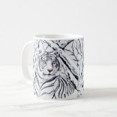 Weißes Tiger in Kaffeetasse (Vorderseite Links)
