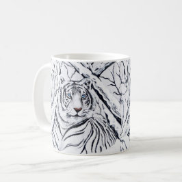 Weißes Tiger in Kaffeetasse