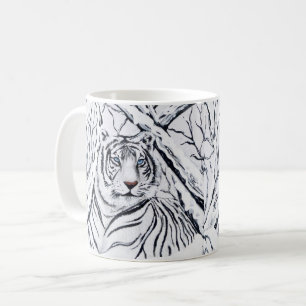 Weißes Tiger in Kaffeetasse