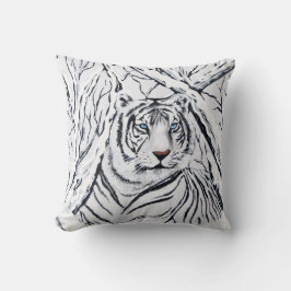 Weißes Tiger in Kissen