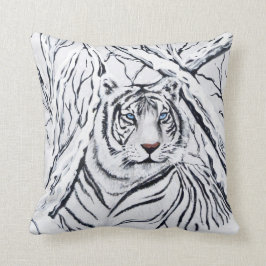 Weißes Tiger in Kissen