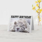 WEISSES TIGER NICKERCHEN, ESSEN KUCHEN, GEBURTSTAG KARTE (Gelbe Blume)