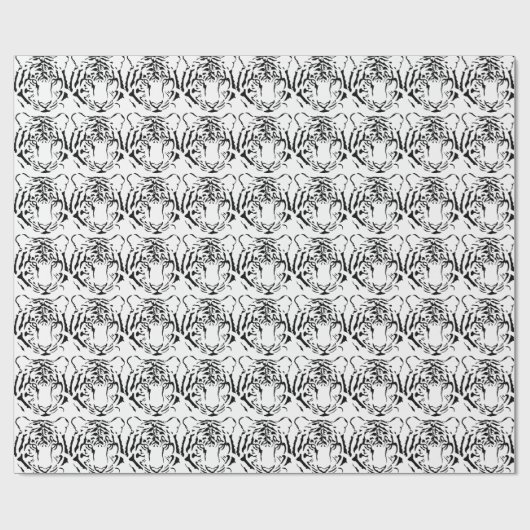 Weißes Tiger-Papier Geschenkpapier (Flach)