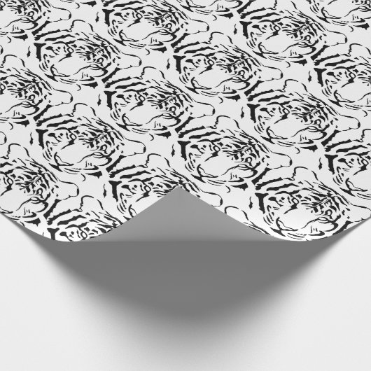 Weißes Tiger-Papier Geschenkpapier (Ecke)