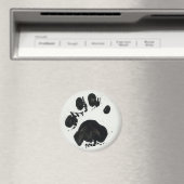 Weißes Tiger Paw Print Magnet (In Situ (Geschirrspüler))