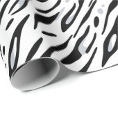 Weißes Tiger Streifen Druck Geschenkpapier (Rolleneckpunkt)
