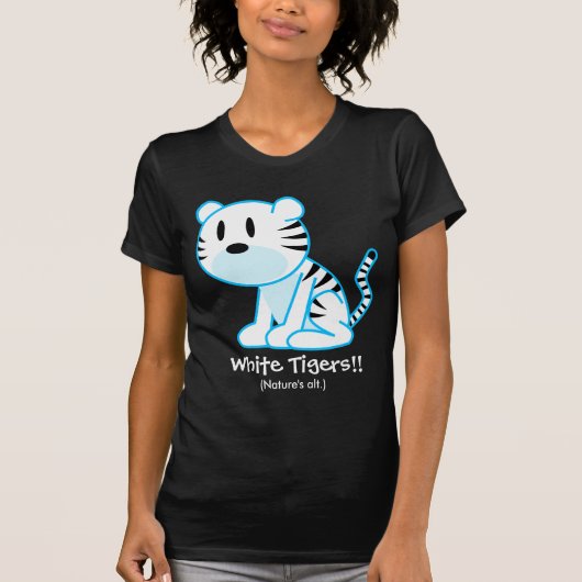 Weißes Tiger-Text-Shirt T-Shirt (Vorderseite)