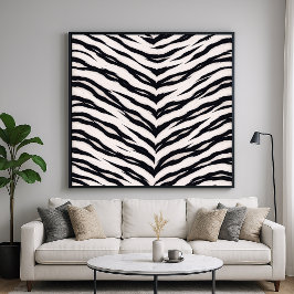 Weißes Tiger-Tiermuster Poster