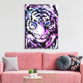 Weißes Tiger-Wrapped Canvas - Tiger Blue Eyes Leinwanddruck (Insitu (Wohnzimmer))