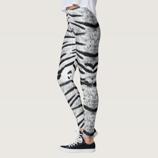 Weißes Tigermuster Leggings (Links)