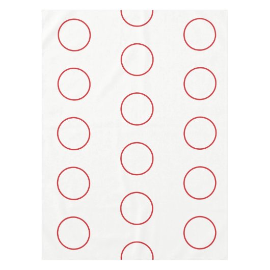Weißes Tischtuch mit roten Kreisläufen Tischdecke (Vorderseite)