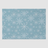 Weißes Tissue Paper über blaue und weiße Schneeflo Seidenpapier (Vorderseite)