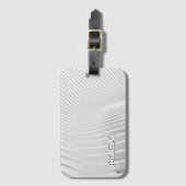Weißes topographisches Wellenmuster - Minimalistis Gepäckanhänger (Vorderseite Vertikal)