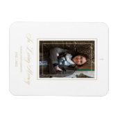 Weißes traditionelles und elegantes Goldenes Foto  Magnet (Horizontal)