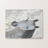 Weißes Traumpferd Puzzle (Horizontal)