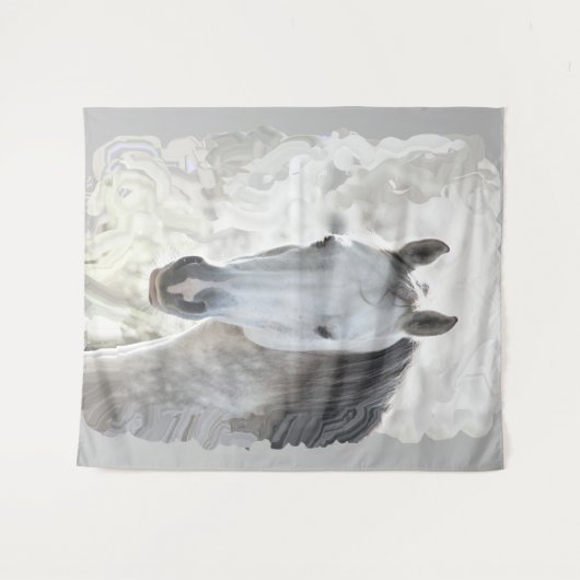 Weißes Traumpferd Wandteppich (Vorderseite (Horizontal))