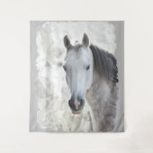 Weißes Traumpferd Wandteppich (Vorderseite)
