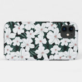 Weißes tropisches Blumen-Muster Case-Mate iPhone Hülle (Rückseite (Horizontal))