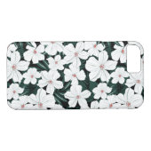 Weißes tropisches Blumen-Muster Case-Mate iPhone Hülle (Rückseite (Horizontal))