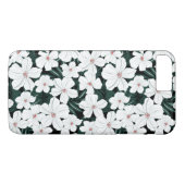 Weißes tropisches Blumen-Muster Case-Mate iPhone Hülle (Rückseite (Horizontal))
