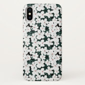 Weißes tropisches Blumen-Muster Case-Mate iPhone Hülle (Rückseite)
