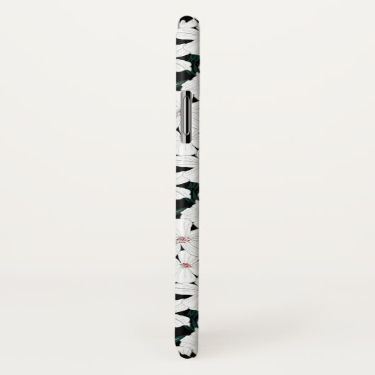 Weißes tropisches Blumen-Muster Case-Mate iPhone Hülle (Hinten/Rechts)