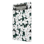 Weißes tropisches Blumen-Muster Mini Klemmbrett (Gewinkelt2)