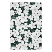 Weißes tropisches Blumen-Muster Mini Klemmbrett (Rückseite)