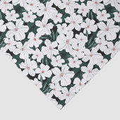 Weißes tropisches Blumen-Muster Seidenpapier (Ausschnitt)