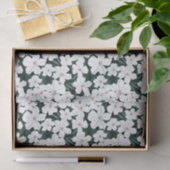 Weißes tropisches Blumen-Muster Seidenpapier (Geschenk)