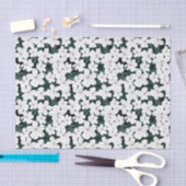 Weißes tropisches Blumen-Muster Seidenpapier (Handwerk)