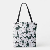 Weißes tropisches Blumen-Muster Tasche (Rückseite)
