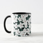 Weißes tropisches Blumen-Muster Tasse (Links)