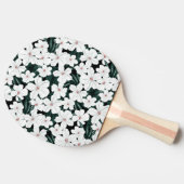 Weißes tropisches Blumen-Muster Tischtennis Schläger (Seitenansicht)