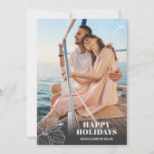 Weißes tropisches hawaiianisches Foto Feiertagskarte (Vorderseite)