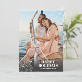 Weißes tropisches hawaiianisches Foto Feiertagskarte (Stehend Vorderseite)