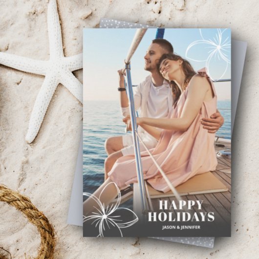 Weißes tropisches hawaiianisches Foto Feiertagskarte