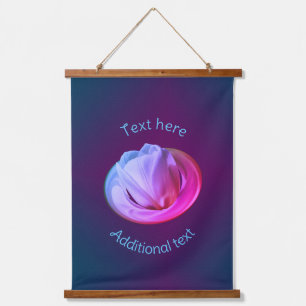 Weißes Tulip Petals Abstrakte Blüte Wandteppich Mit Holzrahmen