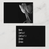 Weißes Tulpe-Foto auf schwarzem Hintergrund Visitenkarte (Vorne/Hinten)