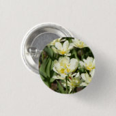 Weißes Tulpen-Foto Button (Vorne & Hinten)