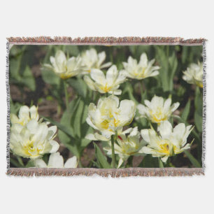 Weißes Tulpen-Foto Decke