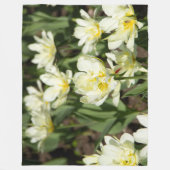 Weißes Tulpen-Foto Fleecedecke (Vorderseite)