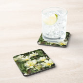 Weißes Tulpen-Foto Getränkeuntersetzer (Rechte Seite)