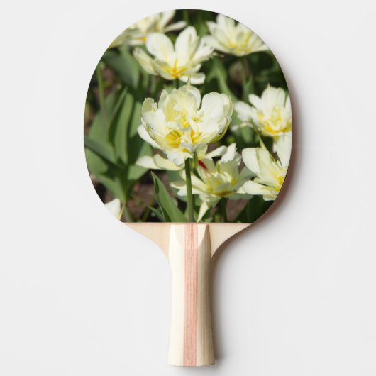 Weißes Tulpen-Foto Tischtennis Schläger (Vorderseite)
