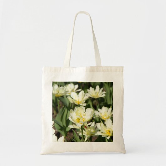 Weißes Tulpen-Foto Tragetasche (Vorne)