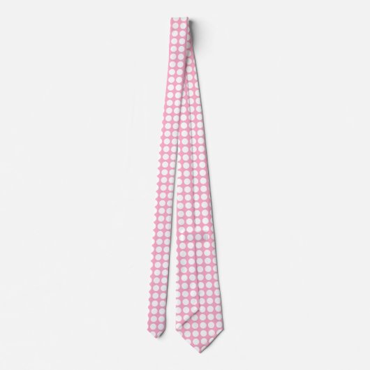 Weißes Tupfen-Rosa Krawatte (Rückseite)