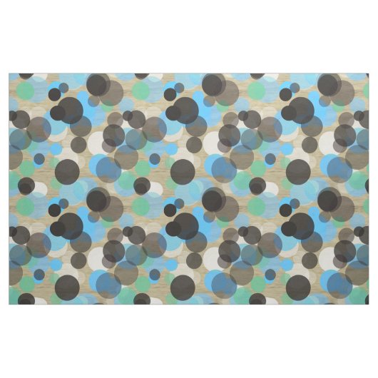 Weißes Türkis-Minzpolka-Imitate Muster Holz Stoff (Fat Quarter (45,7 x 55,9 cm))