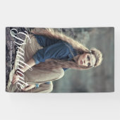 Weißes Typografie-Overlay-Party für das Chic Gradu Banner (Horizontal)