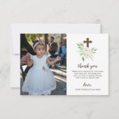 Weißes u. grünes Blumenkreuz-erste heilige Dankeskarte (Vorderseite)